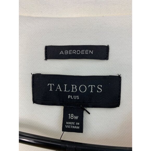 Talbots Aberdeen Women's Plus Size Blazer Jacket 18W White 7366 NWT $179 Pockets - Picture 4 of 10